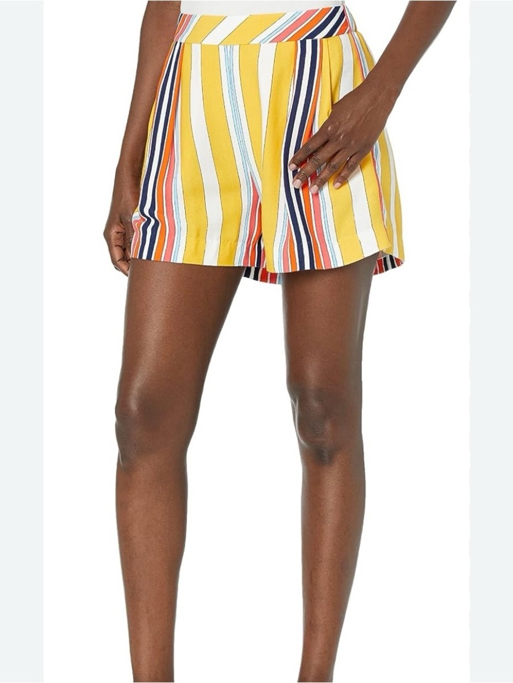 TRINA TURK Pull On Elastic Waist Striped Shorts SIZE 12 New